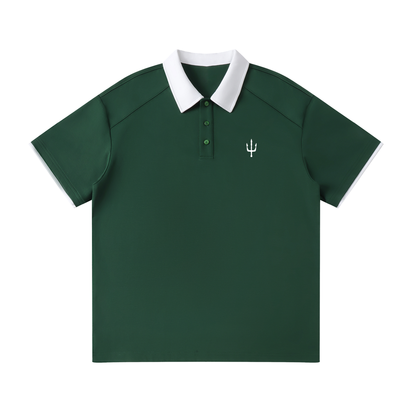 Contrast Collar Raglan Polo Shirt